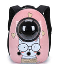 Rucsac Hublou transport caini si pisici Solid oval roz print pisica, 30x20x40 cm (4-5kg)