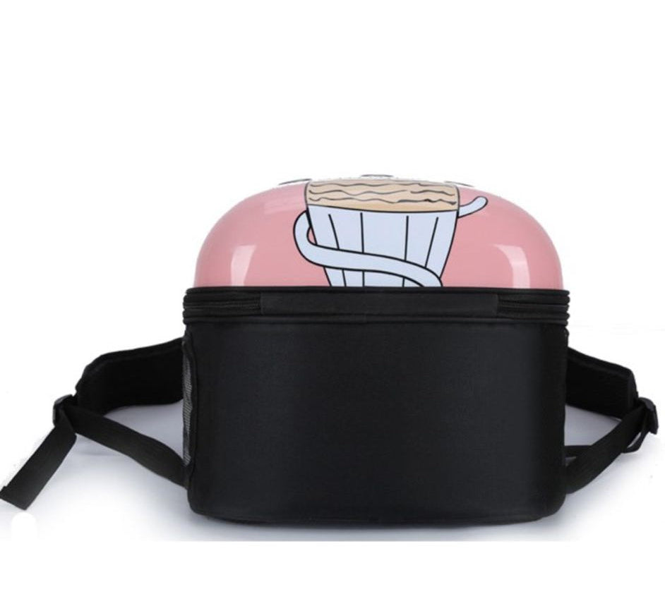Rucsac Hublou transport caini si pisici Solid oval roz print pisica, 30x20x40 cm (4-5kg)